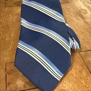 Classic Blue Striped Tie 3.25” Robert Talbott